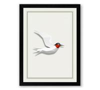 Flight of the Robin Japandi Framed Wall Art Print A1 (84.1×59.4cm) Black, Wall Decor for Living Room, Bedroom, Office & Home, Ready to Hang, Art Gift