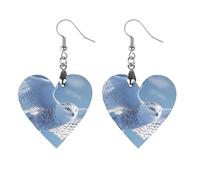Flight Of The Snowy Snowy Owl Earrings Wooden Dangle Earring Drop Earrings Pendants Craft for Women