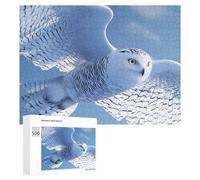 Flight Of The Snowy Snowy Owl Jigsaw Puzzles for Adults 500 PCS Wooden Puzzle Pictures Photo Wall Art Decor