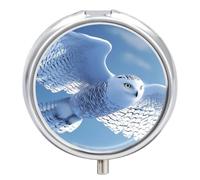 Flight of The Snowy Snowy Owl Pill Case Travel Medicine Organizer Box
