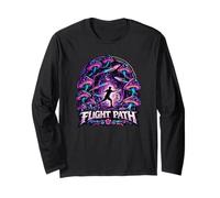 Flight Path Disc Golf Frolf Trippy Forest Player Gift Long Sleeve T-Shirt