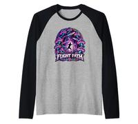 Flight Path Disc Golf Frolf Trippy Forest Player Gift Raglan Baseball Tee