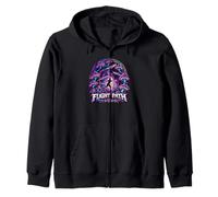 Flight Path Disc Golf Frolf Trippy Forest Player Gift Zip Hoodie