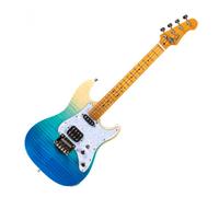 (B-Stock) Flight Rock Series Pathfinder Tenor Transparent Blue Electric Tenor Ukulele with Gig Bag