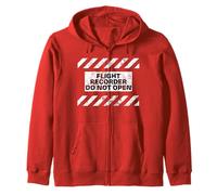Flight Recorder Do Not Open Airplane Aviation Black Box Zip Hoodie