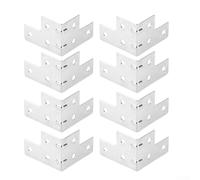 Flight Shell Corner Protectors 8pcs Pack Iron Right Angle Support Brackets 55x40mm Silver for Edge Guards for Speaker Equipment Boxes Industrial Containers (Right Angle Code)
