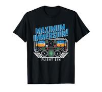 Flight Sim Enthusiast Three Monitor Home Cockpit Immersive T-Shirt