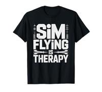 Flight Sim Therapy Virtual Enthusiast Mental Reset Hobby T-Shirt