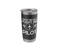 Flight Simulator Pilot Four Engine Jet Aircraft Aviation Stainless Steel Insulated Tumbler
