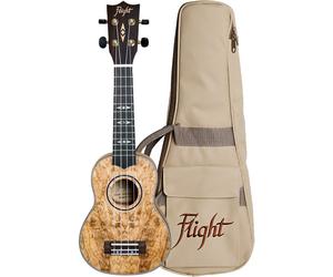 Flight Supernatural Series DUS410 QA Quilted Ash Soprano Ukulele with Gig Bag