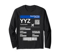 Flight Ticket Toronto Design Vacation Canada Toronto Long Sleeve T-Shirt