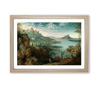 Flight to Egypt by Pieter Bruegel The Elder Framed Print | A2 Oak Framed Wall Art | Ready to Hang | Modern Nature Picture | Living Room Bedroom Lounge Office