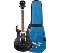 Flight Vanguard Solid Body Transparent Black Electric Ukulele