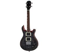(B-Stock) Flight Rock Series Vanguard Transparent Black Electric Tenor Ukulele with Gig Bag