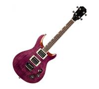 Flight Rock Series Vanguard Transparent Purple Electric Tenor Ukulele with Gig Bag