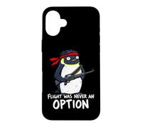 Flight Was Never An Option Commando Penguin Soldier Dad Joke Case for iPhone 16 Plus