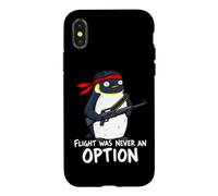 Flight Was Never An Option Commando Penguin Soldier Dad Joke Case for iPhone X/XS
