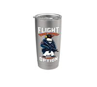 Flight was Never an Option Commando Penguin Soldier Dad Joke Stainless Steel Insulated Tumbler