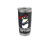 Flight was Never an Option Commando Penguin Soldier Dad Joke Stainless Steel Insulated Tumbler