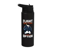Flight was Never an Option Commando Penguin Soldier Dad Joke Stainless Steel Insulated Water Bottle