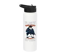 Flight was Never an Option Commando Penguin Soldier Dad Joke Stainless Steel Insulated Water Bottle
