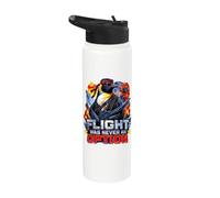 Flight was Never an Option Commando Penguin Soldier Dad Joke Stainless Steel Insulated Water Bottle