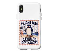 Flight Was Never An Option Dark Humor Funny Penguin Meme Case for iPhone X/XS