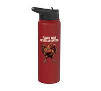 Flight was Never an Option Funny Chicken Boxer Stainless Steel Insulated Water Bottle