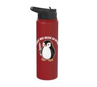Flight was Never an Option Funny Penguin with Knife Stainless Steel Insulated Water Bottle