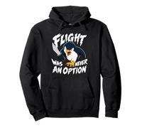 Flight Was Never An Option Funny Penguin With Knife Warrior Pullover Hoodie