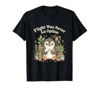Flight was Never an Option Grumpy Penguin with Knife T-Shirt