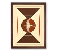 Flight Within Structure Art Deco Framed Wall Art Print A1 (84.1×59.4cm) Walnut, Wall Decor for Living Room, Bedroom, Office & Home, Ready to Hang, Art Gift