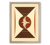 Flight Within Structure Art Deco Framed Wall Art Print A2 (59.4×42cm) Oak, Wall Decor for Living Room, Bedroom, Office & Home, Ready to Hang, Art Gift