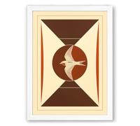 Flight Within Structure Art Deco Framed Wall Art Print A4 (29.7×21cm) White, Wall Decor for Living Room, Bedroom, Office & Home, Ready to Hang, Art Gift