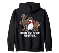 Flightless Birds Fighting Ostrich Penguin Kiwi Funny Zip Hoodie