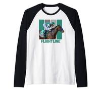 Flightline Horse Racing Thoroughbred Del Mar Santa Anita Raglan Baseball Tee
