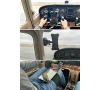 FlightPro 3-in-1 Aviation iPad Mount System - Yoke Clamp, Suction Cup & Kneeboard Leg Strap - Universal EFB Holder for iPad Pro, Air, Mini & Tablets - Complete Pilot Cockpit Solution