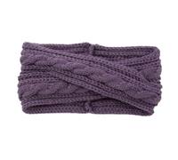 FLIGUIGIN Knitted Twist Cross Wool Headband Ear Protection Headwear Hand Braided Headband Fashion Warm Autumn Winter Hair Accessories #24 Morning Glory Purple