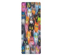 FLildon Cute Cats Yoga Mat Thick Non Slip Yoga Mat Workout Mat for Men Women, Exercise & Exercise Mat for Home Gym, Yoga, Pilates, Stretching, and Floor