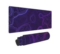 Flinbooke Topographic Mouse Pad Large XL Gaming Purple Desk Mat Big Long Extended Computer Keyboard Mousepad Non Slip for Laptop Home Office Decor Accessories 11.8 x 31.5 in