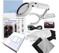Flinduy Sports Cards Grading Kit, Card Centering Grading Tool, Sports Trading Cards Measuring Tools, Magnifying Glass Set with LED