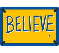 Flinelife Believe metal sign, 12 x 8, Believe Motivational Wall Art Decor - Perfect for Fans
