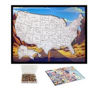 flinelife Cork Push Pin Usa Travel Map With Major Cities, Large Size, 16x12, Map of United States, Perfect For Couples and Families Gift