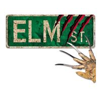 flinelife Elm Street Sign,16X6, Horror Movie Metal Sign, Nightmare on Elm Street Wreath Sign