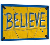 Flinelife Large Torn Believe Sign, 16x12, Believe Metal Motivational Wall Art Decor - Perfect for Fans