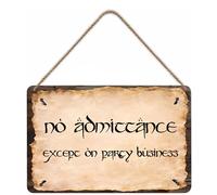 flinelife No Admittance Except on Party Business Metal Sign, 12x8, Perfect for Fans