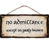 flinelife No Admittance Except on Party Business Wood Sign, 12x6, Perfect for Fans