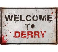 Flinelife Welcome To Derry Metal Sign,12x8,Horror Movie Signs,Haunted House Decor - Perfect For Horror Movie Fans