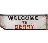 Flinelife Welcome To Derry Sign,16x6,Horror Movie Signs,Haunted House Decor - Perfect For Horror Movie Fans