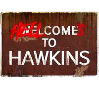 Flinelife Welcome to hawkins,Hell comes to hawkins sign,12 x 8, Stranger wall sign decor, Perfect for Stranger Fans gifts